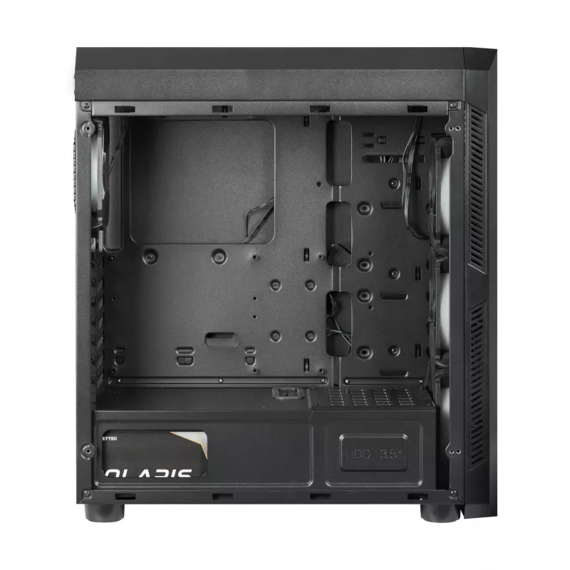 Korpusas CHIEFTEC Scorpion 3 GL-03B-OP — bokštinis ATX/Micro-ATX/Mini-ITX, grūdintas stiklas, 3×120 mm priekiniai ventiliatoriai