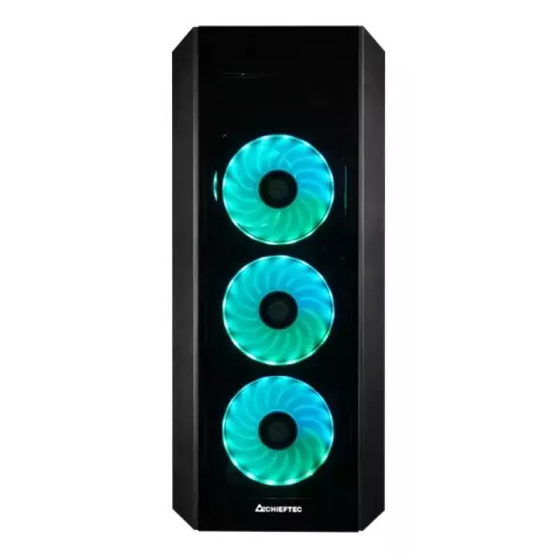 PC korpusas CHIEFTEC SCORPION 3 GL-03B-UC-OP — juodas, grūdintas stiklas, ATX/Micro-ATX, 3x120mm priekiniai + 1x120mm galinis ventiliatoriai