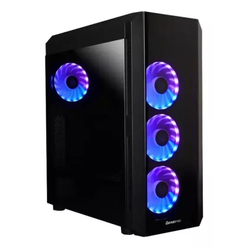 PC korpusas CHIEFTEC SCORPION 3 GL-03B-UC-OP — juodas, grūdintas stiklas, ATX/Micro-ATX, 3x120mm priekiniai + 1x120mm galinis ventiliatoriai