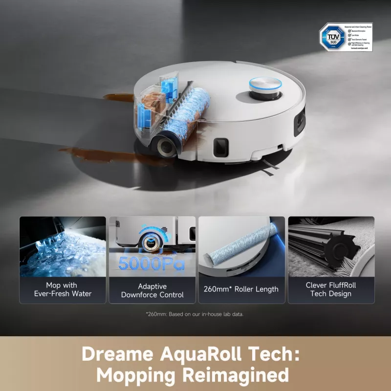 Robotinis dulkių siurblys Dreame Aqua10 Ultra Roller Complete balta