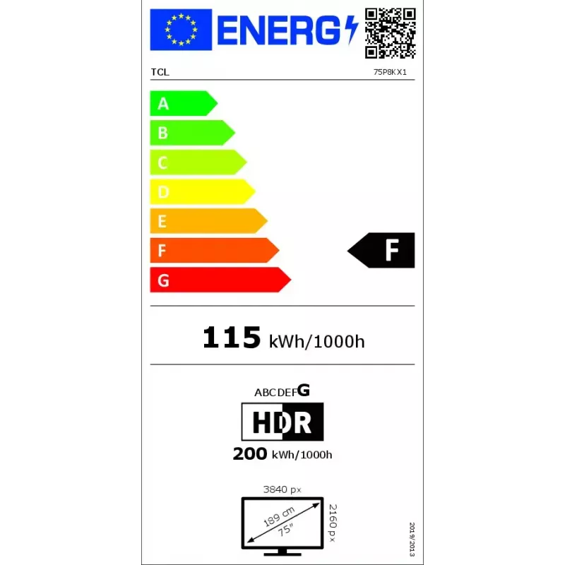 Televizorius TCL P8K 75 colių 4K QLED HDR