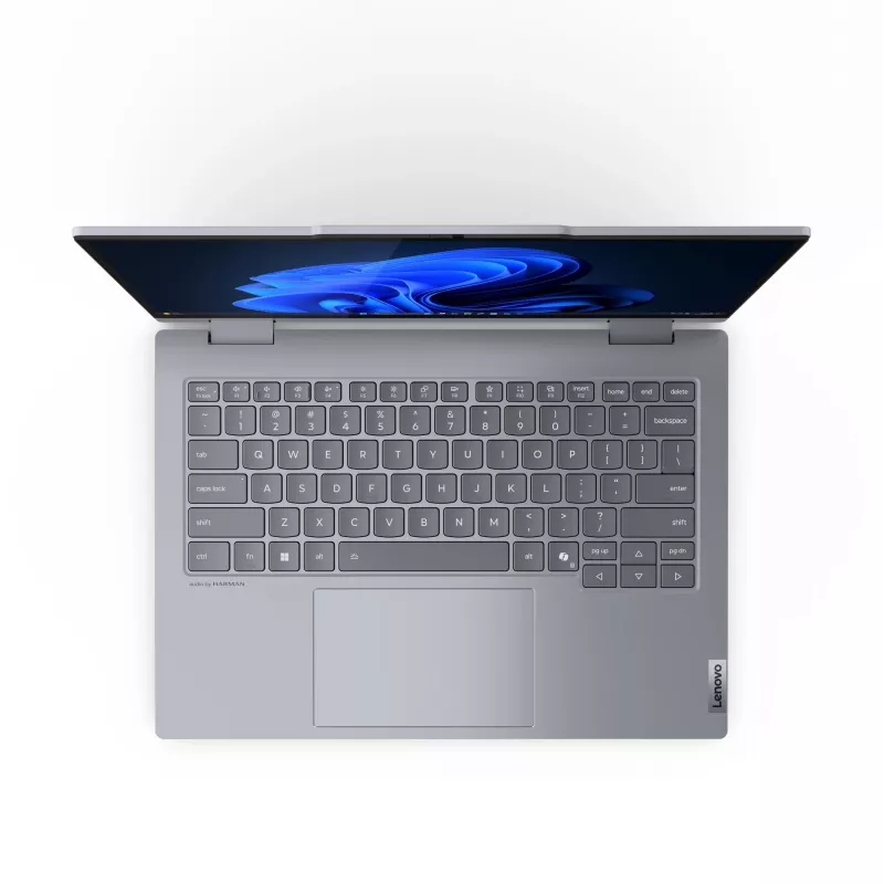 Hibridinis nešiojamas kompiuteris Lenovo ThinkBook 14 2-in-1 G5 IAU – 14 colių WUXGA, Intel Core Ultra 5 225U, 16 GB RAM, 512 GB SSD, Windows 11 Pro, pilka