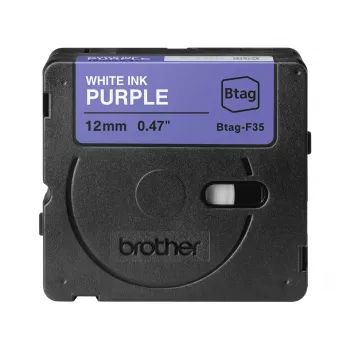 Etikečių juostelė Brother BTAG-F31 Juoda ant violetinės 1,2 cm 4 m