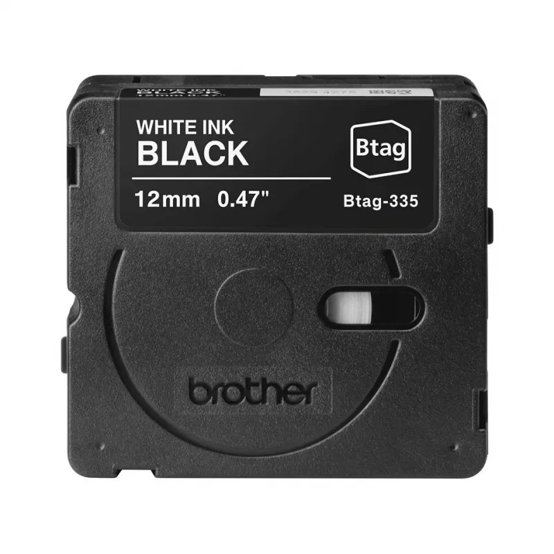 Etikečių juostelė Brother BTAG-335 balta ant juodo 1.2 cm 4 m