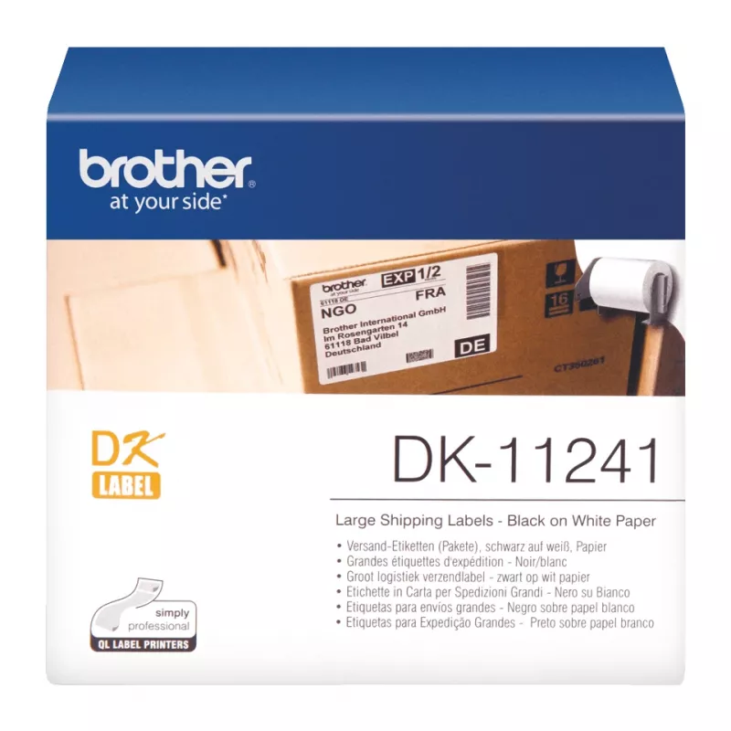 Brother DK-11241 etikečių ritinėlis, balta, 102x152 mm, 200 vnt.