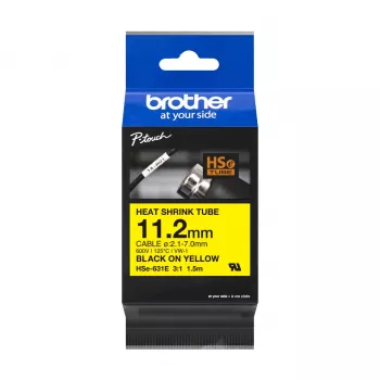 Brother HSE-631E termosusitraukiančios juostos kasetė kabeliams žymėti (11,7 mm, geltona)