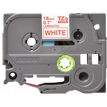 Laminuota juosta Brother TZe242 18mm raudona ant baltos