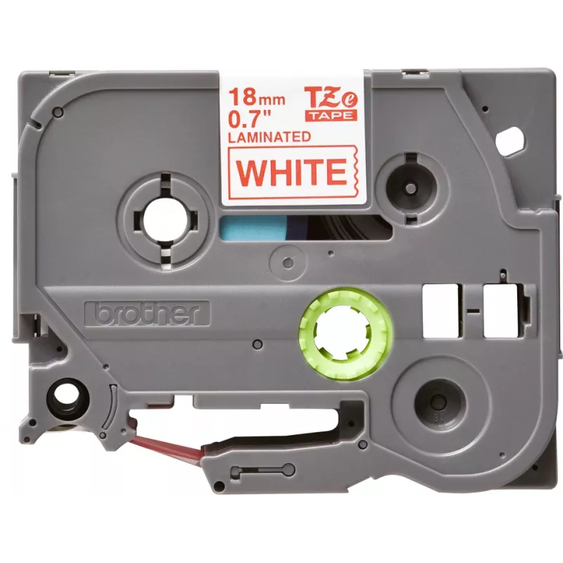 Laminuota juosta Brother TZe242 18mm raudona ant baltos