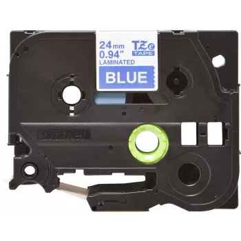 Laminuota juosta Brother TZe555 24mm balta ant mėlynos