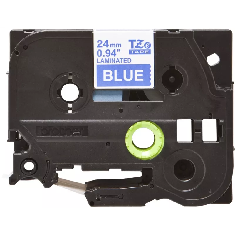 Laminuota juosta Brother TZe555 24mm balta ant mėlynos