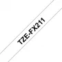Laminuota juosta Brother TZEFX211 juoda ant baltos 6 mm