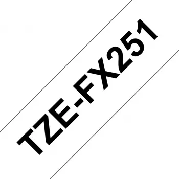 Laminuota juosta Brother TZEFX251 juoda ant baltos 2,4 cm
