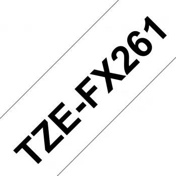 Brother TZe-FX261 juosta etiketėms, juoda ant baltos, 3,6 cm × 8 m
