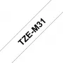 Brother TZe-M31 juosta etiketėms, juodas tekstas ant skaidraus fono