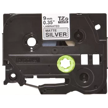Brother TZE-M921 etikečių juosta – juodas tekstas ant metalinio fono