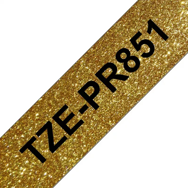 Brother TZE-PR851 juostelė etiketėms spausdinti, juoda ant auksinės