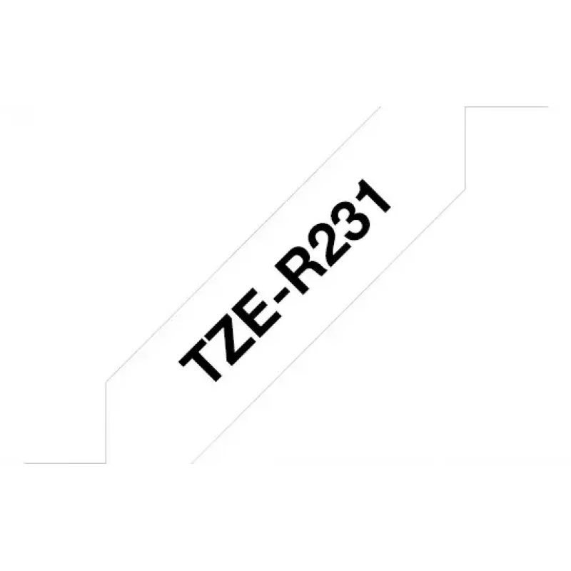 Brother TZe-R231 juostelė etikečių spausdinimui, juoda ant baltos, 12 mm x 4 m