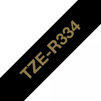 Brother TZE-R334 juostelė etiketėms Auksas ant juodo