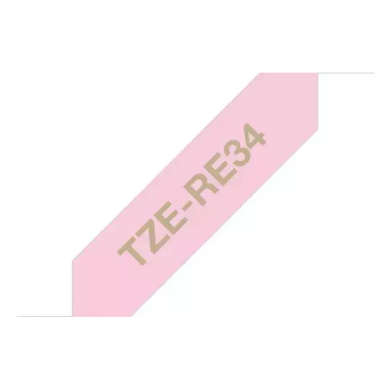 Brother TZE-RE34 juostelė etiketėms Auksas ant Rožinės