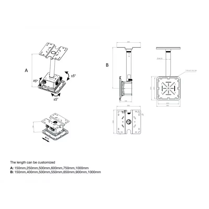 Multibrackets M projektoriaus laikiklis Pro HD, 40 kg, baltas