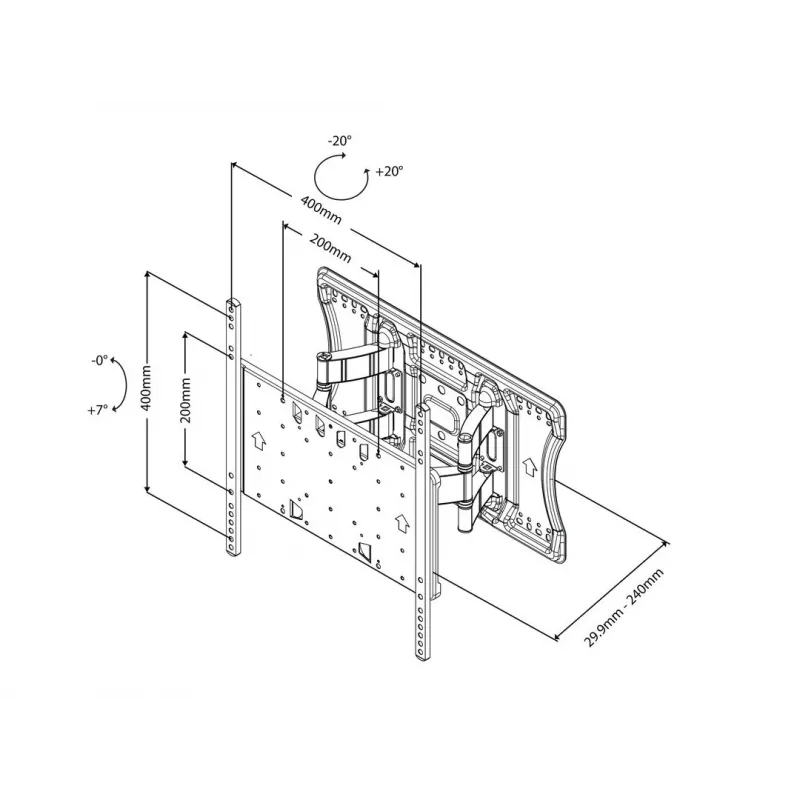 Laikiklis televizoriui Multibrackets M VESA Super Slim Tilt & Turn