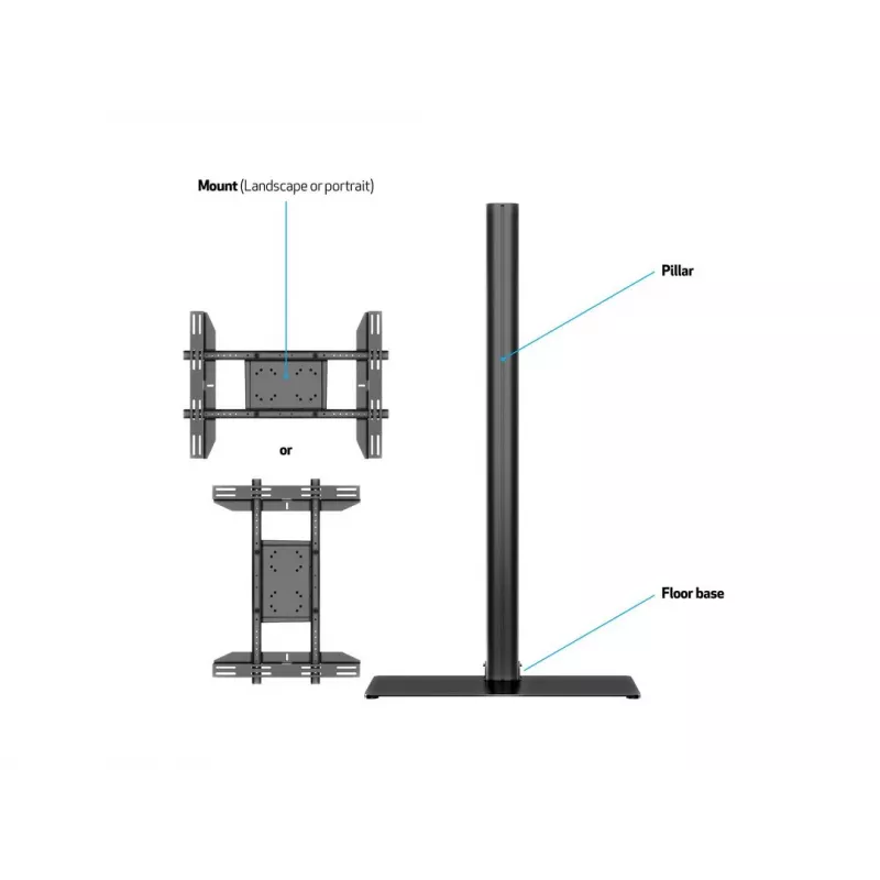 Multibrackets M 180 Single Black grindinis stovas su pagrindu