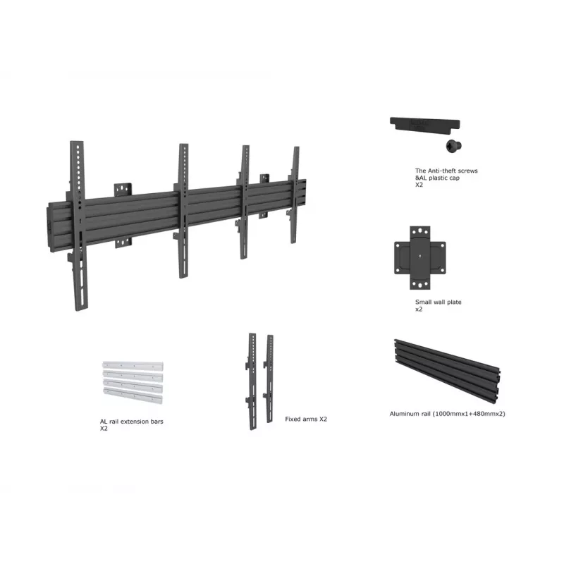 Multibrackets M Wallmount Pro MBW2U fiksuotas laikiklis juodas