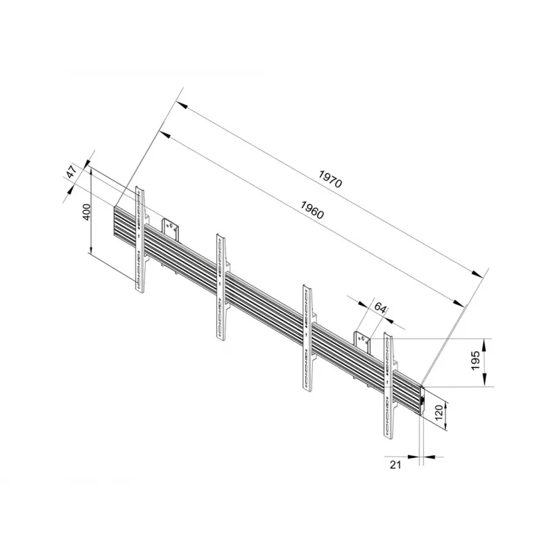 Multibrackets M Wallmount Pro MBW2U fiksuotas laikiklis juodas