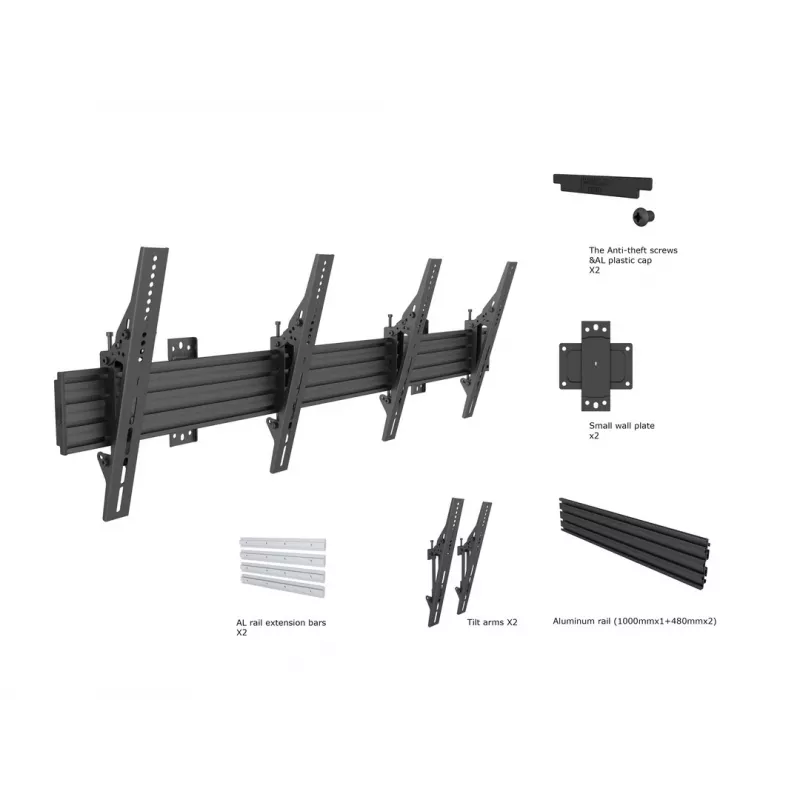 Sieninis laikiklis Multibrackets M Wallmount Pro MBW2U Tilt Black