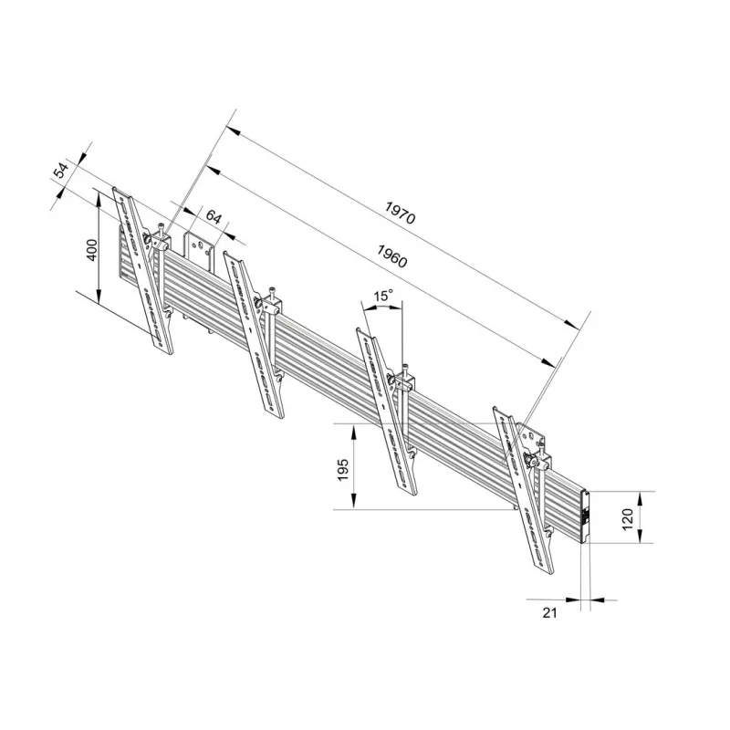 Sieninis laikiklis Multibrackets M Wallmount Pro MBW2U Tilt Black
