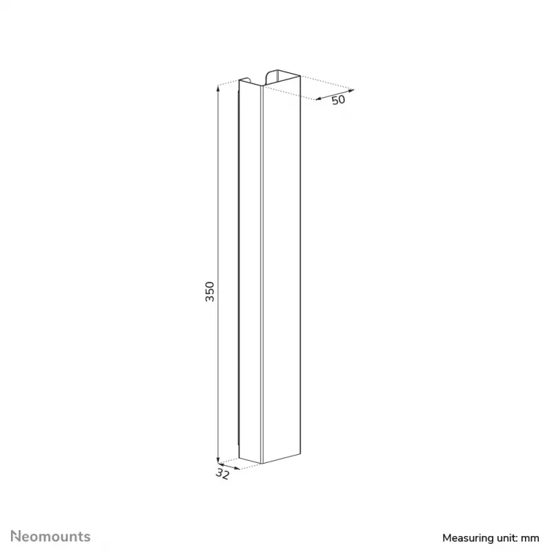 Kabelių dangtelis Neomounts ADS06-123WH magnetinis baltas, skirtas sėdėjimo-stovėjimo stalų rėmams, keliems kabeliams