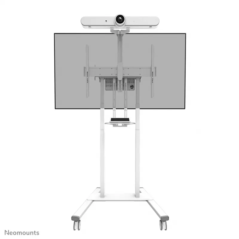 Neomounts AFL-875WH1 „videobar“ ir multimedijos rinkinys, kameros / AV lentyna, su Logitech Rally Bar (Mini) adapteriu, maks. 9 kg, plienas, balta