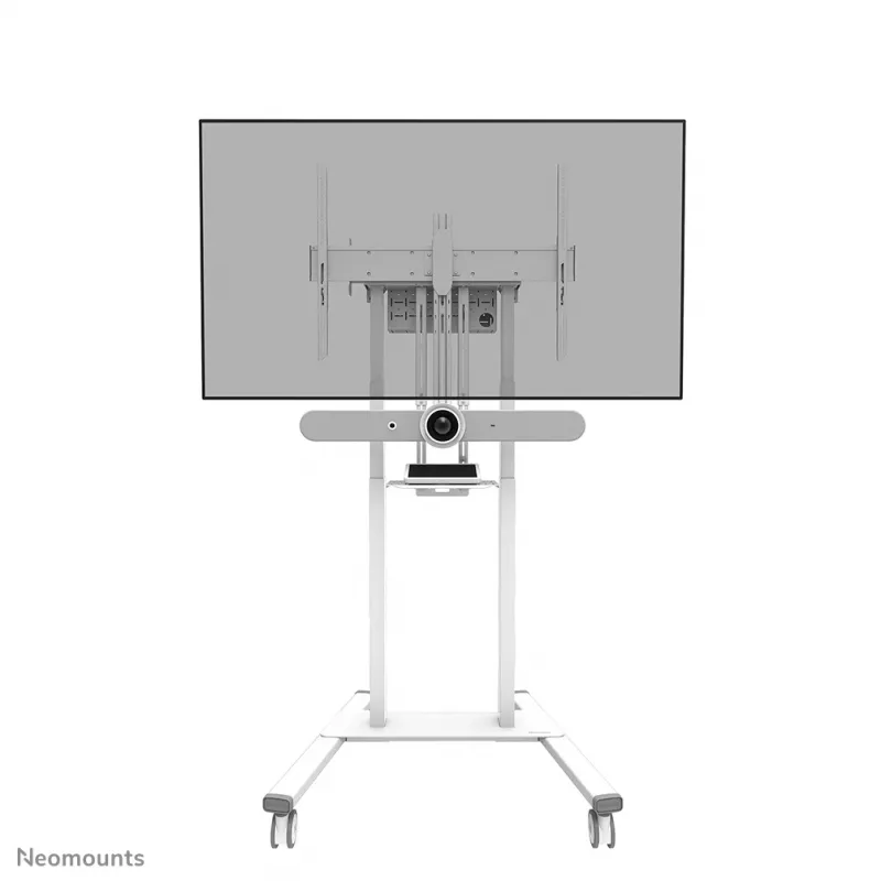 Neomounts AFL-875WH1 „videobar“ ir multimedijos rinkinys, kameros / AV lentyna, su Logitech Rally Bar (Mini) adapteriu, maks. 9 kg, plienas, balta