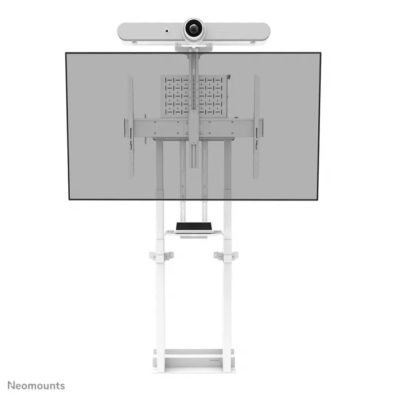 Neomounts AFL-875WH1 „videobar“ ir multimedijos rinkinys, kameros / AV lentyna, su Logitech Rally Bar (Mini) adapteriu, maks. 9 kg, plienas, balta