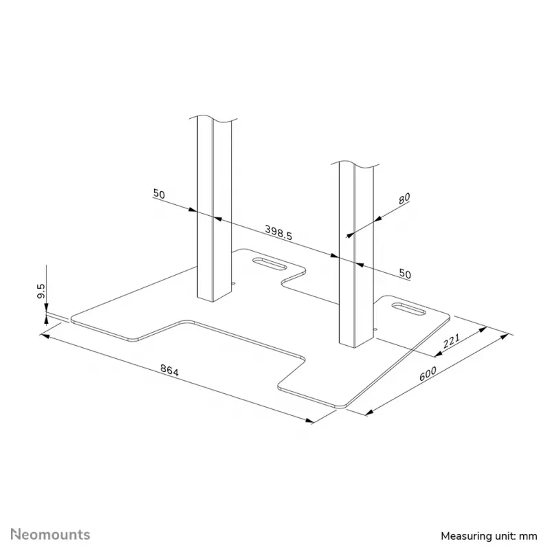Pirminė plokštė Neomounts AFP-875WH balta plieninė 864x600x95mm