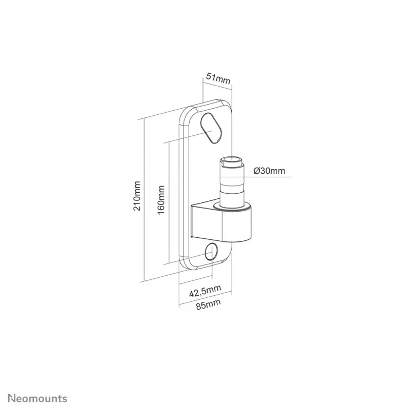 Sieninė plokštė Neomounts AWL75-450BL Juoda Aliuminis 660g 85mm
