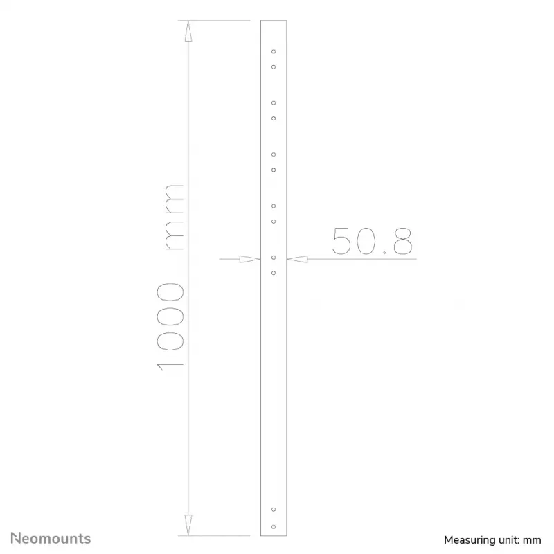 Neomounts FPMA-CP100BLACK Prailginimo stulpas TV lubiniam laikikliui - 100 cm