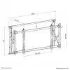 Neomounts LED-VW1750BLACK sieninis laikiklis vienam ekranui, 32–55 col., 35 kg, VESA 200x200–600x400, juodas