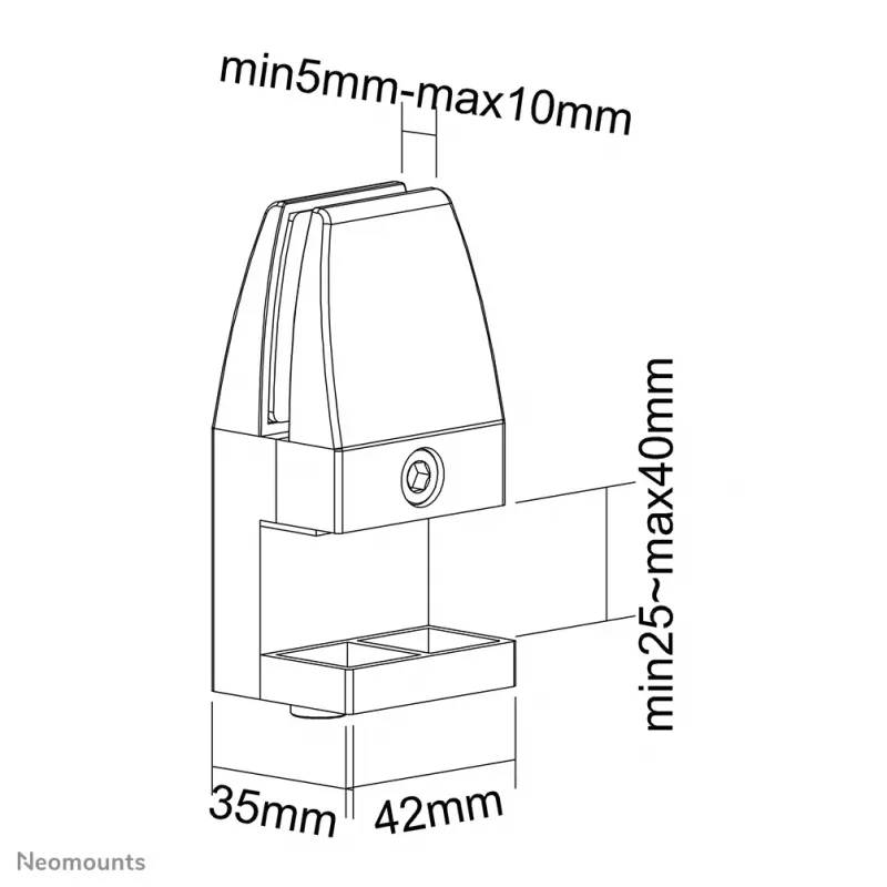 Neomounts NS-CLMP40BLACK stalo spaustuvų rinkinys (2 vnt.) – iki 5 kg