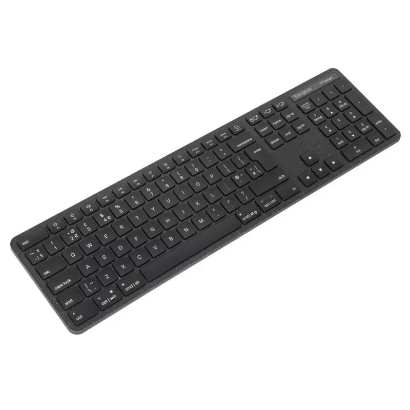 Targus EcoSmart AKB873NO belaidė klaviatūra RF Wireless + Bluetooth QWERTY Nordic juoda