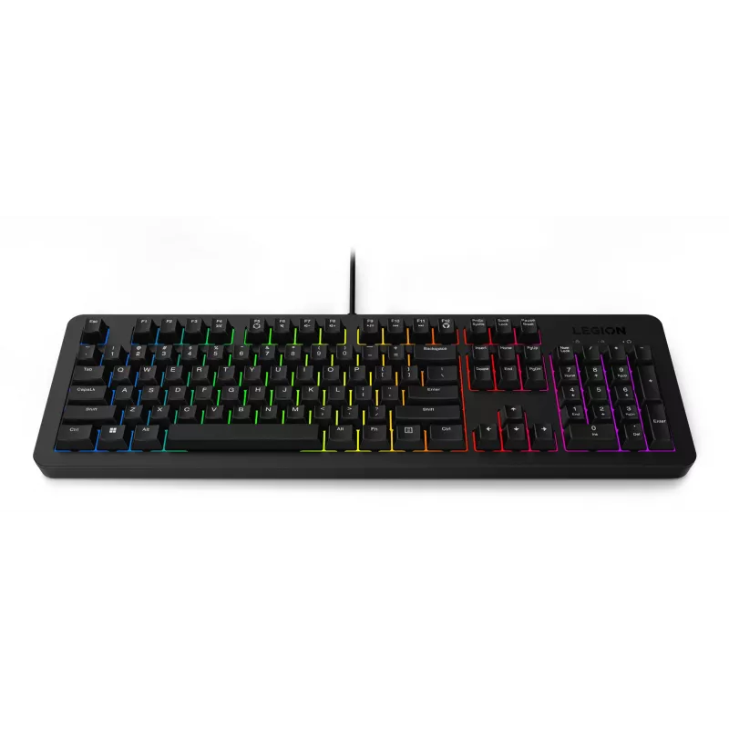 Pilno dydžio žaidimų klaviatūra Lenovo K310, laidas 1,8 m, USB, JAV anglų, RGB foninis apšvietimas, juoda