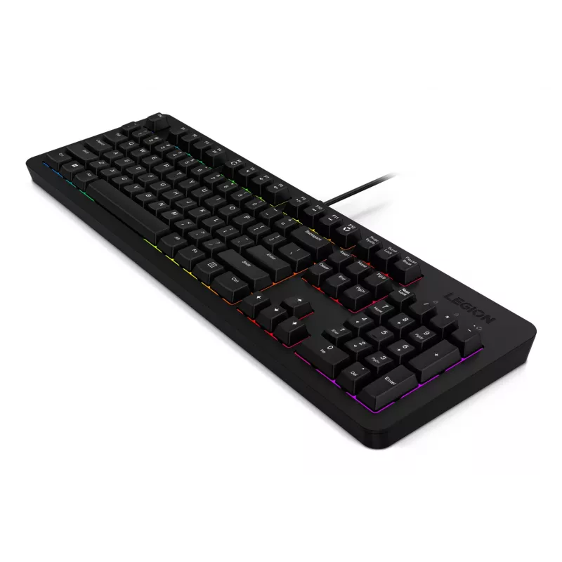 Pilno dydžio žaidimų klaviatūra Lenovo K310, laidas 1,8 m, USB, JAV anglų, RGB foninis apšvietimas, juoda