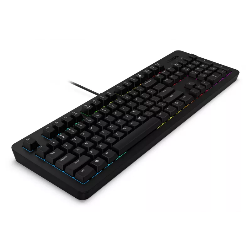 Pilno dydžio žaidimų klaviatūra Lenovo K310, laidas 1,8 m, USB, JAV anglų, RGB foninis apšvietimas, juoda