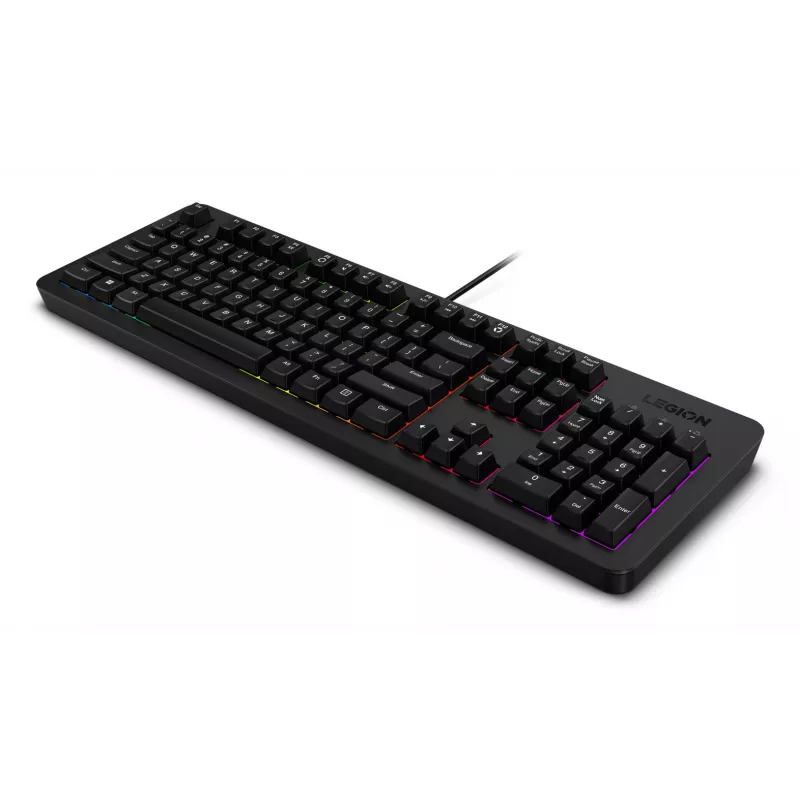 Pilno dydžio žaidimų klaviatūra Lenovo K310, laidas 1,8 m, USB, JAV anglų, RGB foninis apšvietimas, juoda