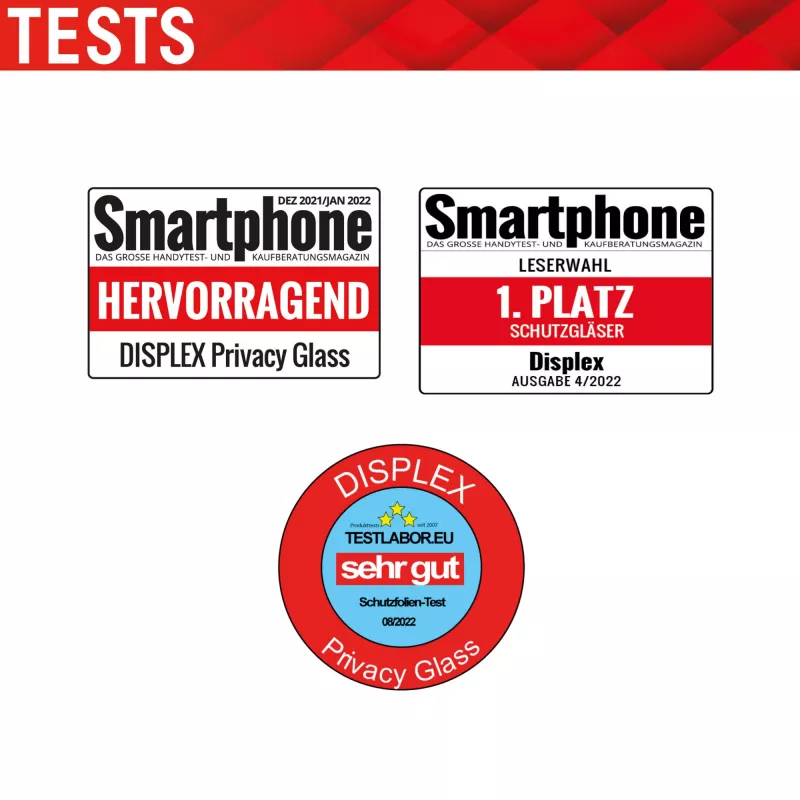 Displex apsauginis stiklas su privatumo filtru (10H) Apple iPhone 13/13 Pro/14/16e/17e, Eco montavimo rėmelis
