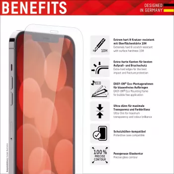 Displex Screen Protector (10H) + Dėklas Apple iPhone 14, Eco montavimo rėmelis, Grūdintas stiklas, Atsparus įbrėžimams