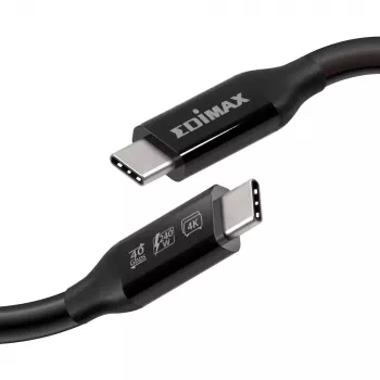 USB-C kabelis Edimax UC4 0,5 m 40 Gbit/s juodas vyriškas į vyrišką