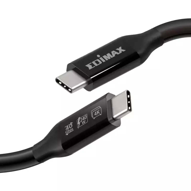 USB-C kabelis Edimax UC4 0,5 m 40 Gbit/s juodas vyriškas į vyrišką