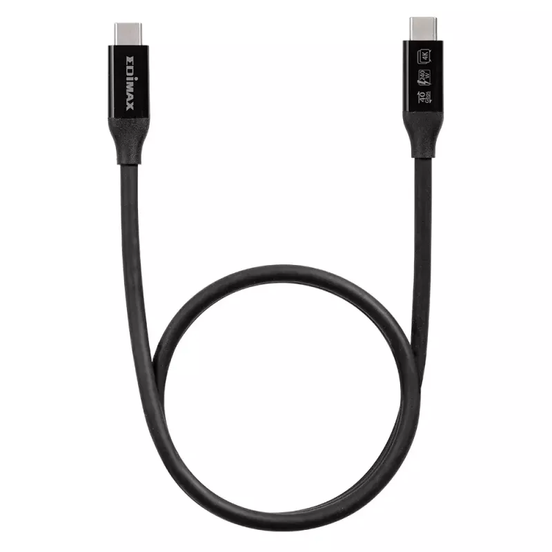 USB-C kabelis Edimax UC4 0,5 m 40 Gbit/s juodas vyriškas į vyrišką