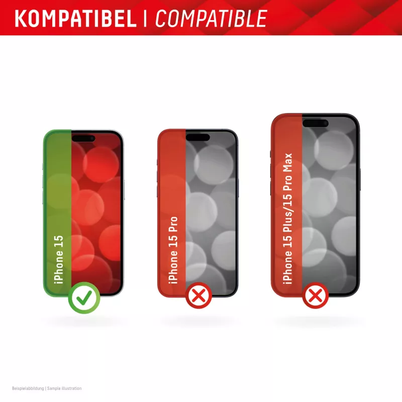 Displex Screen Protector + Dėklas Apple iPhone 15, Eco Montavimo Rėmelis, Atsparus Įbrėžimams